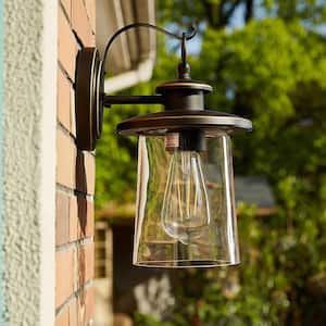 1-Light Oil Rubbed Bronze Dimmable Outdoor Wall Sconce (1-Pack)