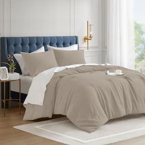 Mina 3-Piece Neutral King/Cal King Waffle Weave Textured Comforter Set