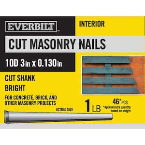10D 3 in. Cut Masonry Nails Bright 1 lb (Approximately 46 Pieces)