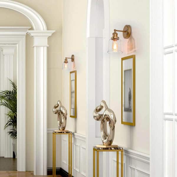 Uolfin Lampe de vanite de salle de bain moderne Bell Gold