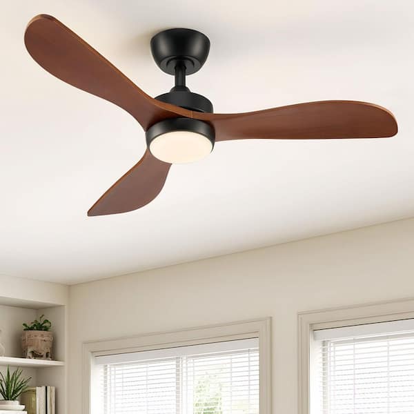 42 in. Indoor Matte Black Low Profile Standard Ceiling Fan with Remote Included and 3CCT Integrated LED