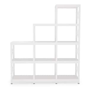 51.57 in. White Particle Board 12-Shelf Etagere Bookcase Display Shelf Storage Organizer
