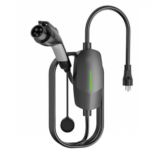 25ft 110-240 Volt EV Charger Portable Electric Vehicle Charging Station 16A J1772 NEMA 6-20 5-15 Plug