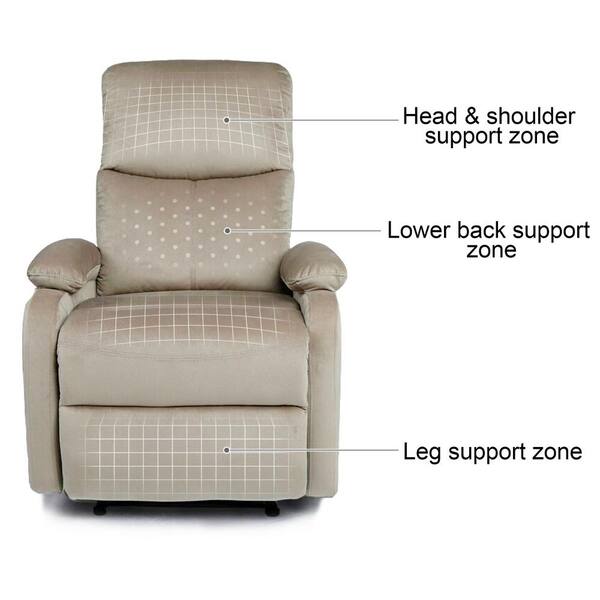 Pinksvdas A Big and Tall Beige Massage Recliner Chair with Massage