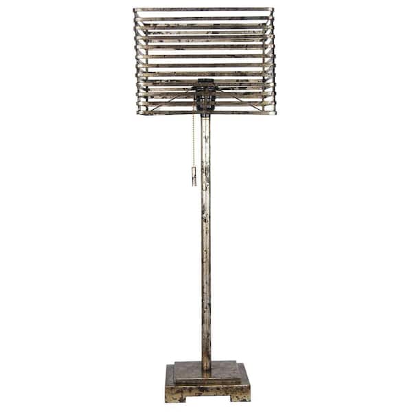 Fangio Lighting 27 in. Antique Silver Metal Table Lamp