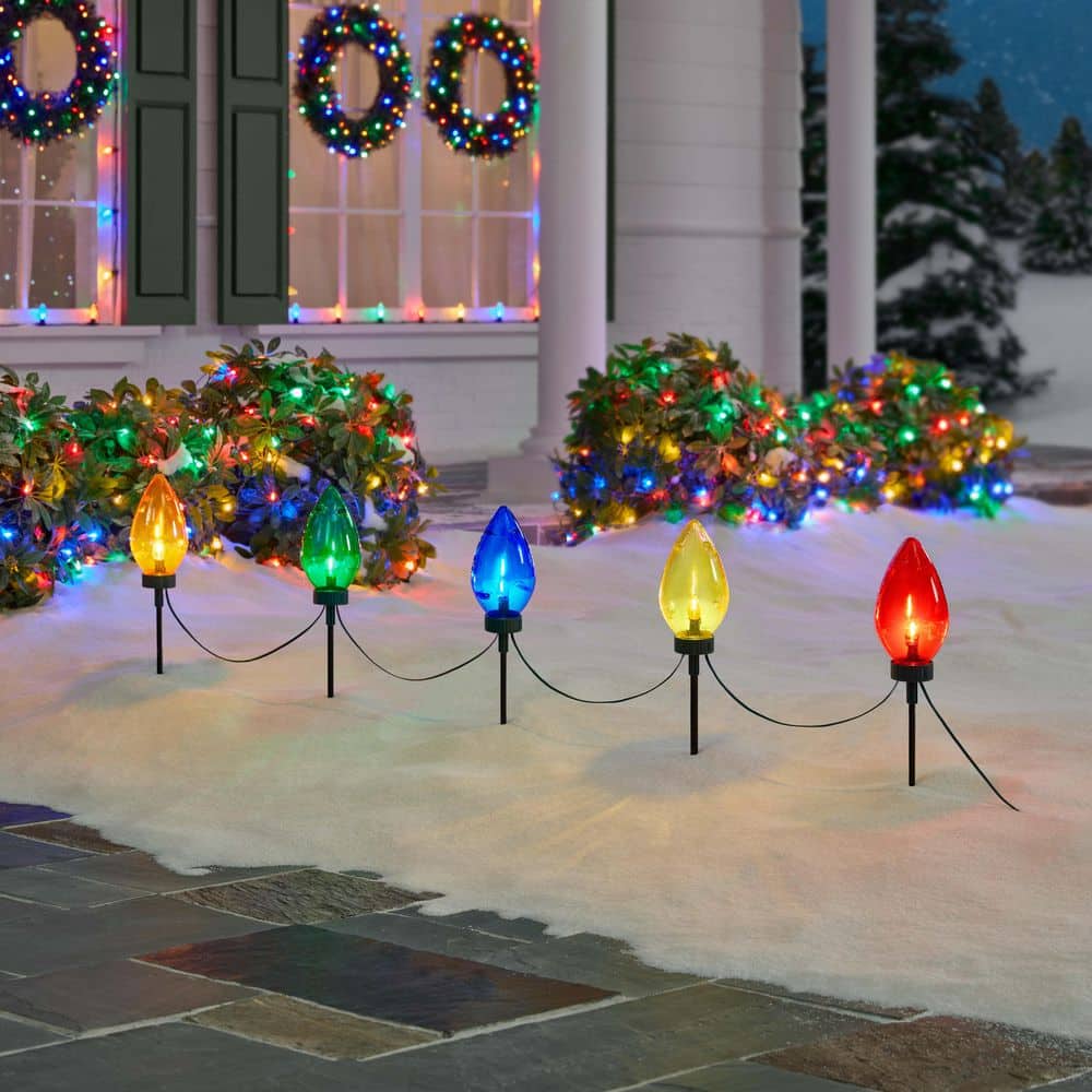 Home Accents Holiday 20 in. Multi-Colored Giant C7 LED Pathway