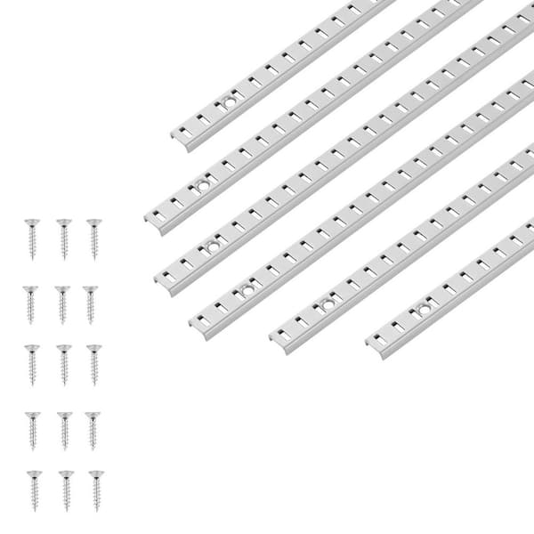 Shelf Pilaster, 72.7 in. 20 Pack, Adjustable Shelf Brackets Stainless Steel Mortise Mount Pilaster Strip Standards