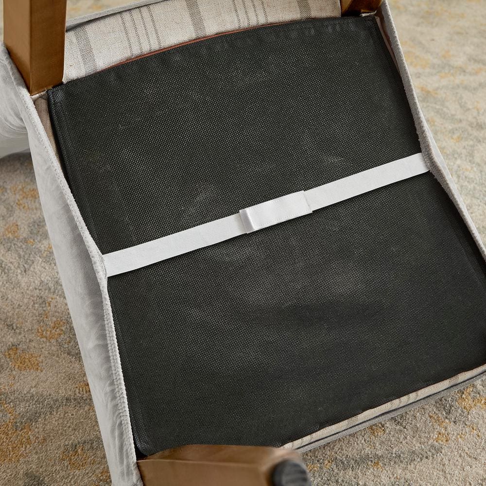 Light Gray Stretch Velvet Dining Chair Cover Set