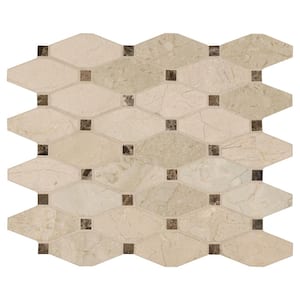 Valencia Blend Elongated Octagon 12.25 in. x 15 in. Polished Marble Look Floor and Wall Tile (11 sq. ft./Case)