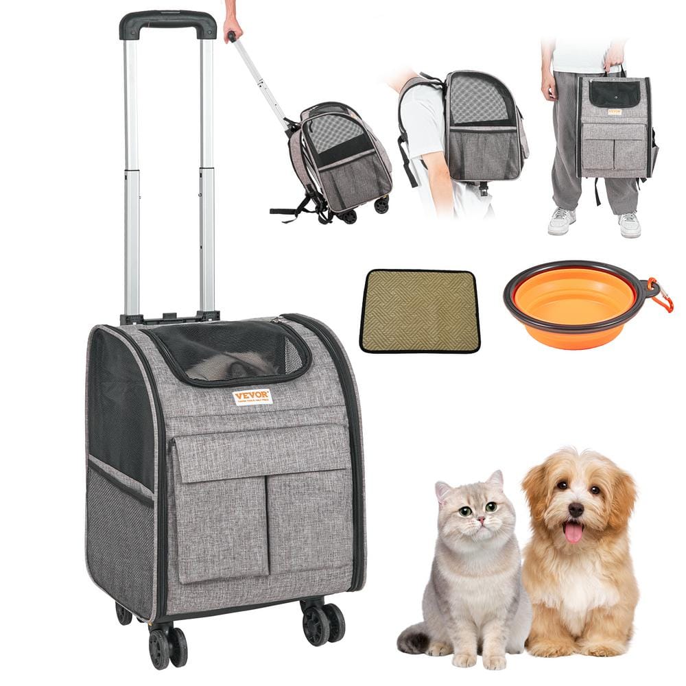 VEVOR Dog Backpack Carrier Rolling Dog Carrier Pet Travel Carrier Wheeled Cat Carrier Large Pet Carrier Dog Backpack CWLGXHS18LBSRAD6RV0 The Home Depot