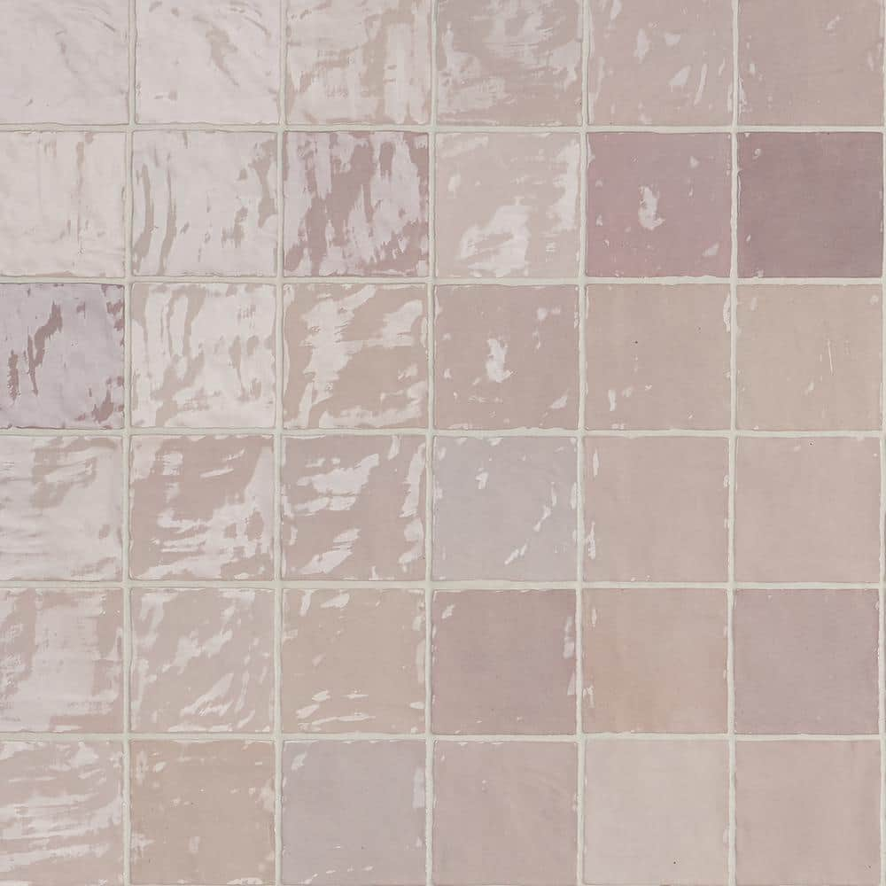 Ivy Hill Tile Kingston Pink 4 In X 4 In Polished Ceramic Wall Tile 538 Sq Ft Case Ext3rd105186 The Home Depot