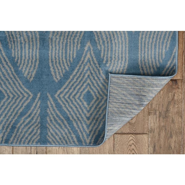 Kobe Henley Blue and Light Grey 6 ft. 5 in. x 9 ft. 3 in. Area rug