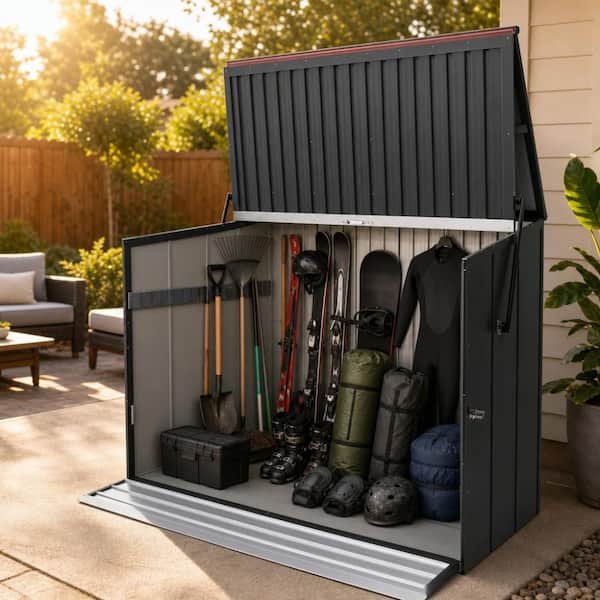 Outdoor Deck Box 80 Gallon Waterproof Storage Box Container with Lid Deck Box, Grey