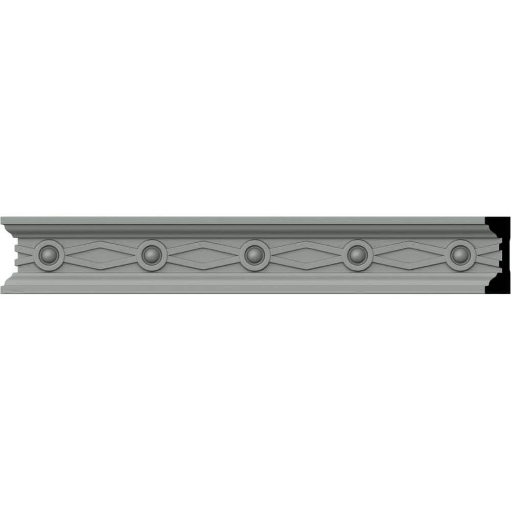 Primed Gray Polyurethane Geometric Chair Rail Moulding Sample