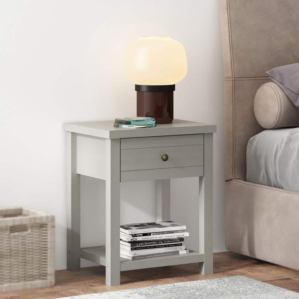 Harmony Gray Oak Rectangular Accent Table with Storage