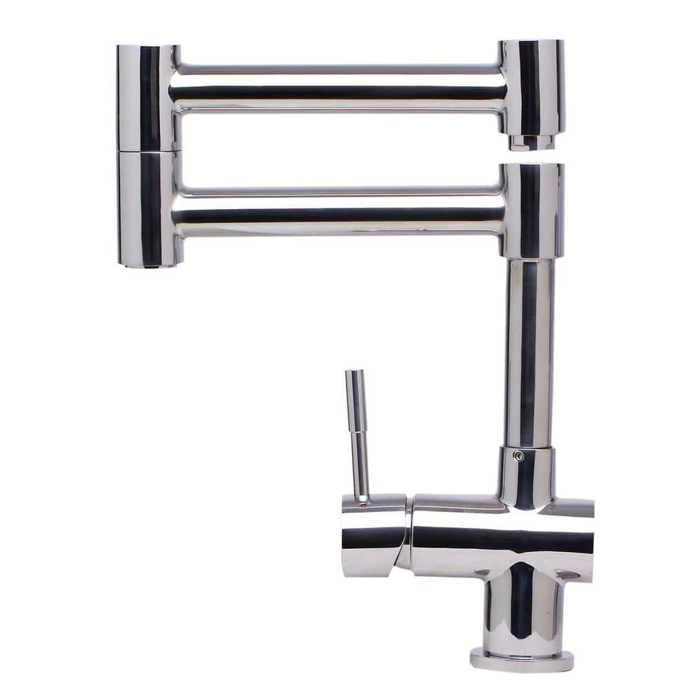 Polished Stainless Steel Retractable Kitchen Faucet with Pull-out Spray