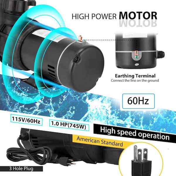 1.5HP High Flo Above Ground Swimming Pump with Strainer Filter Basket 115v 