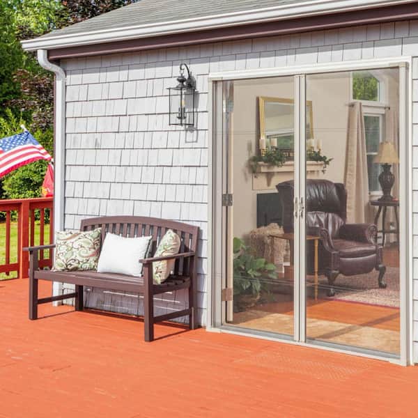 Weather Star - 72 in. x 80 in. Brisa White Standard Double Retractable Screen Door Kit