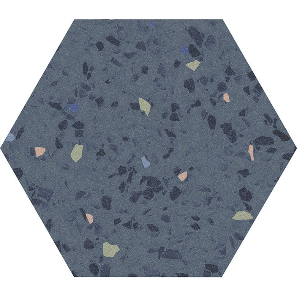 Terra Mia Matte Blue Hexagonal Porcelain Wall and Floor Tile
