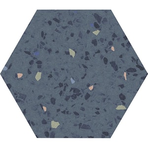 Terra Mia 8.1 in. x 9.25 in. Matte Blue Porcelain Hexagon Wall and Floor Tile (9.93 sq. ft./case) (25-pack)