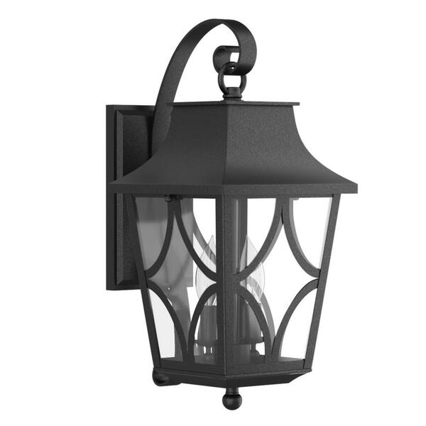 SIGNATURE HARDWARE Altimeter 2-Light Black Wall Sconce with No Additional Features