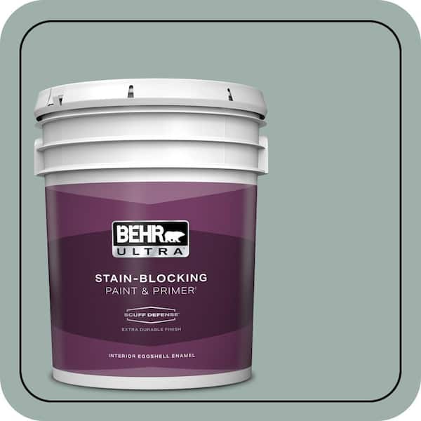 BEHR ULTRA 5 gal. #490F-4 Gray Morning Extra Durable Eggshell Enamel Interior Paint & Primer