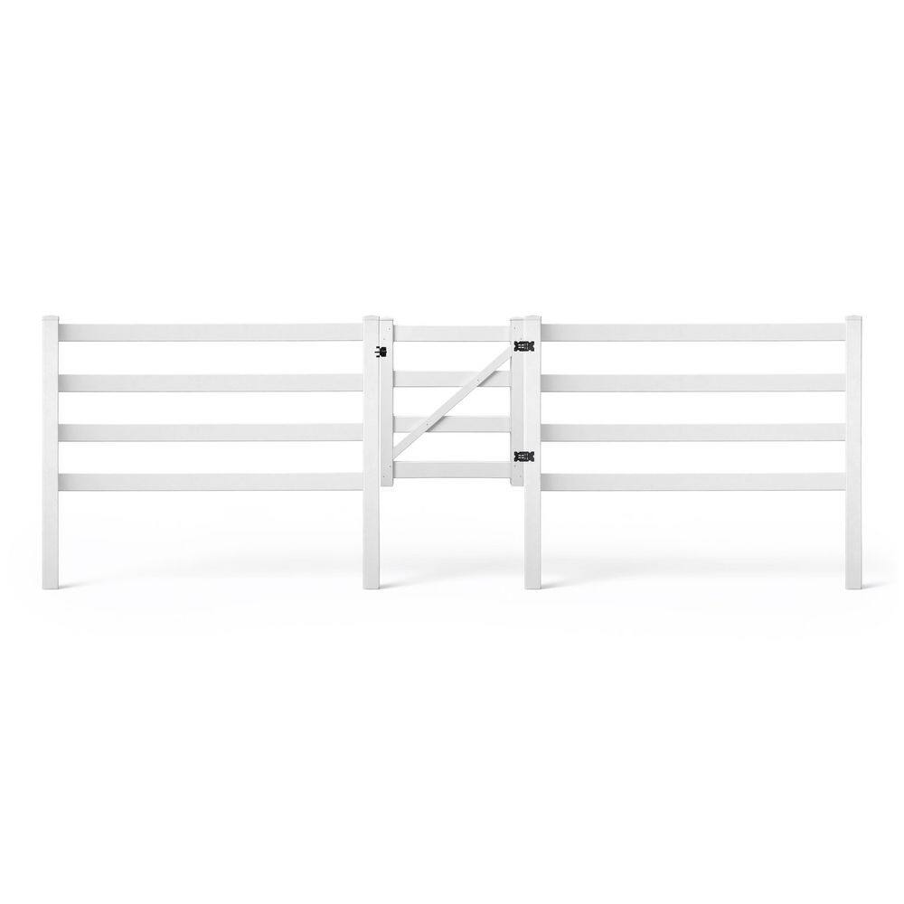 5 in. x 5 in. x 7 ft. Vinyl Fence Post (300 ft. W Ranch Fence Set with Gate and Rails) price history on PriceWatchPro