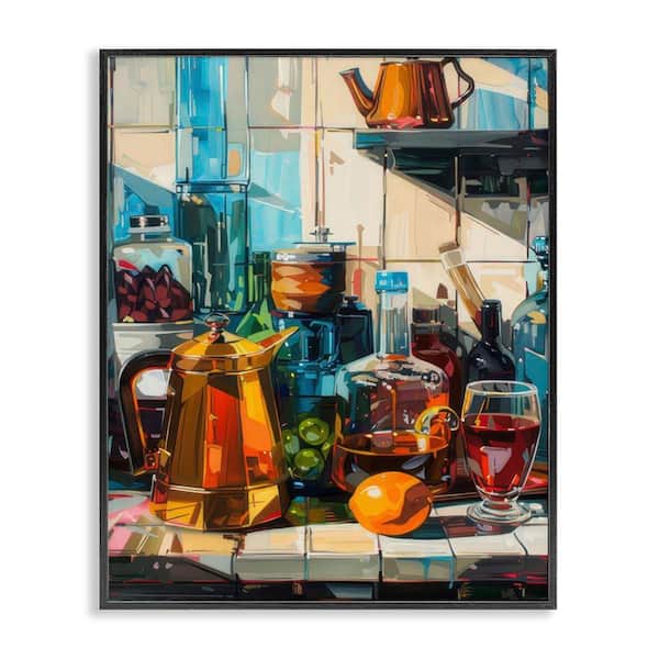 Stupell Industries Kitchen Counter Cocktails by LSR Design Studio Black Framed Food Giclee Art Print 20 in. x 16 in.