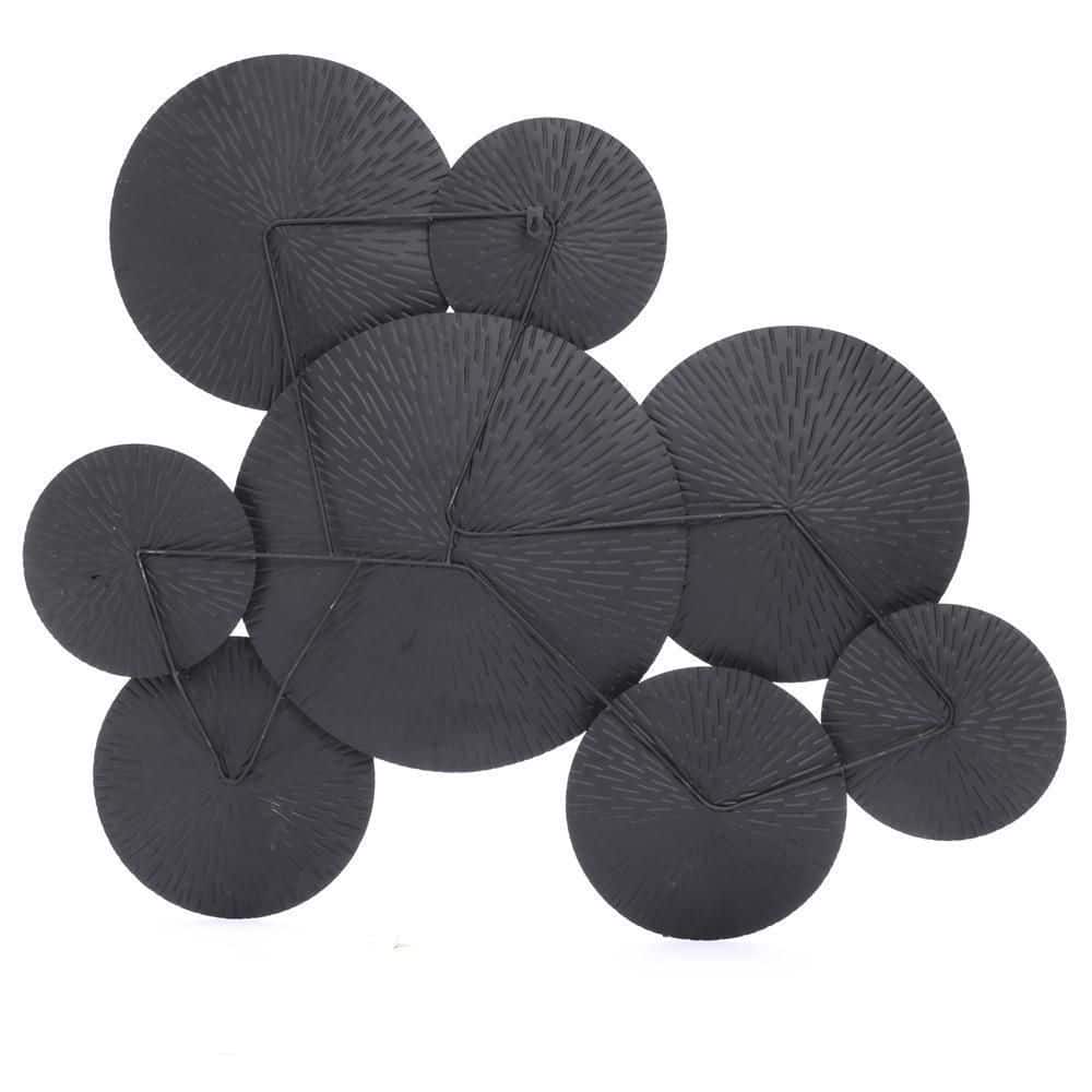 Large Black and Gold Iron Abstract Wall Sculpture