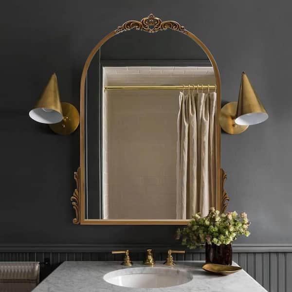 【値下げ】アンティーク鏡 Sxiawe 24 in. W x 32 in. H Baroque Arched Classic Metal