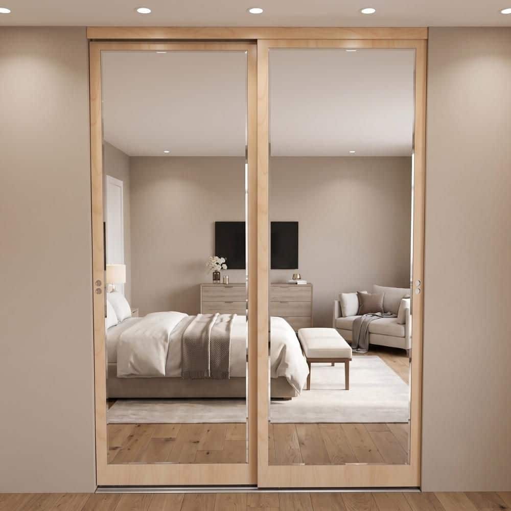Impact Plus 60 in. x 96 in. Mir-Mel Stain Grade Maple Mirror Solid