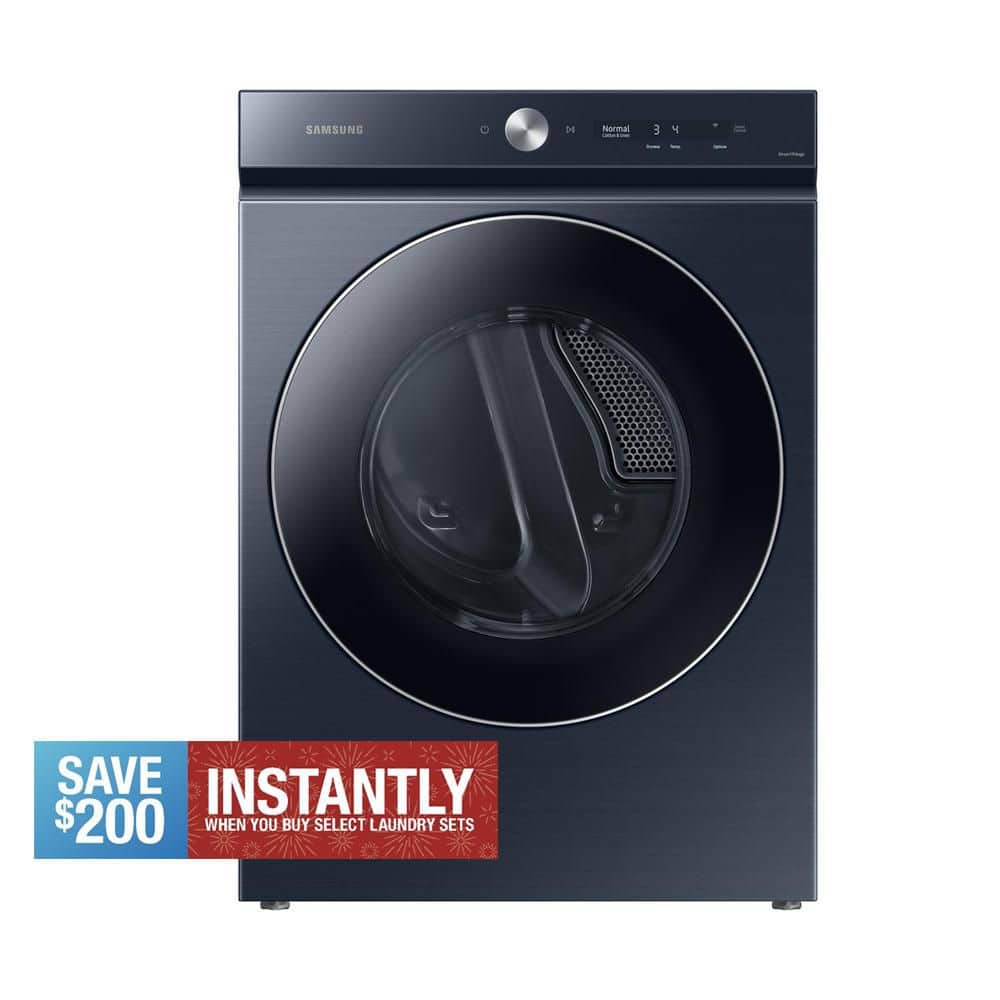 Bespoke 7.6 cu. ft. Vented Smart Electric Dryer in Brushed Navy with AI Optimal Dry and Super Speed Dry