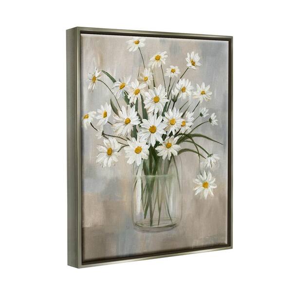 Daisy Bloom Bouquet Potted Flowers Abstract Pattern by Nan Framed Nature  Art Print 30 in. x 24 in.