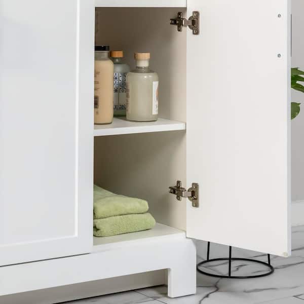 Glacier Bay Oakley 37 in. Single Sink White Bath Vanity with White