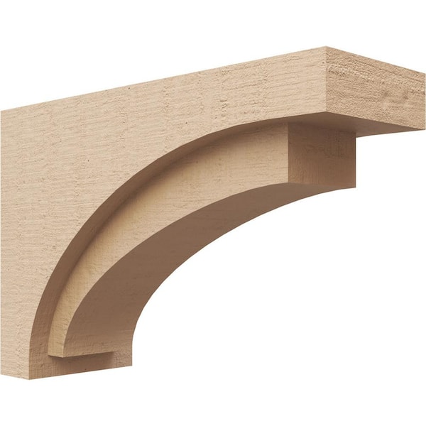 Ekena Millwork 6-in. x 18-in. x 12-in. Series 3 Classic Rivera Rough Cedar Woodgrain Timberthane Polyurethane Corbel, Primed Tan