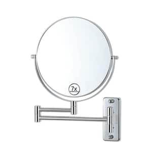 16.8 in. W x 12 in. H Round Magnifying Wall Bathroom Makeup Mirror in Chrome, 7X