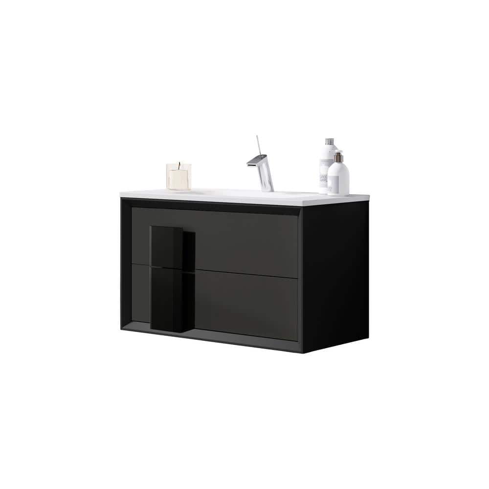 Decor Cristal 32 in. W x 18 in. D Bath Vanity in Grey with Ceramic Vanity Top in White with White Basin and Sink price history on PriceWatchPro