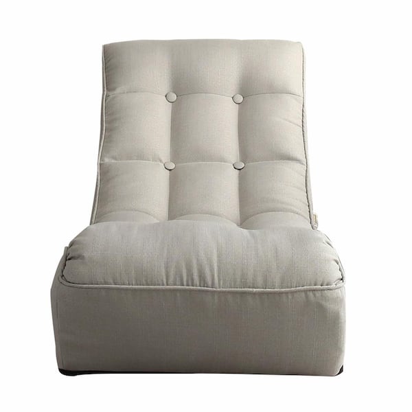 ATHMILE Gray Fabric Single Sofa Reclining Chair Japanese Chair 