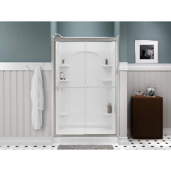 STERLING Ensemble 48 in. x 72-1/2 in. 1-piece Direct-to-Stud Shower Back Wall in White