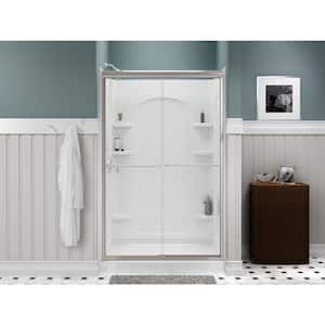 Ensemble 48 in. x 72-1/2 in. 1-piece Direct-to-Stud Shower Back Wall in White