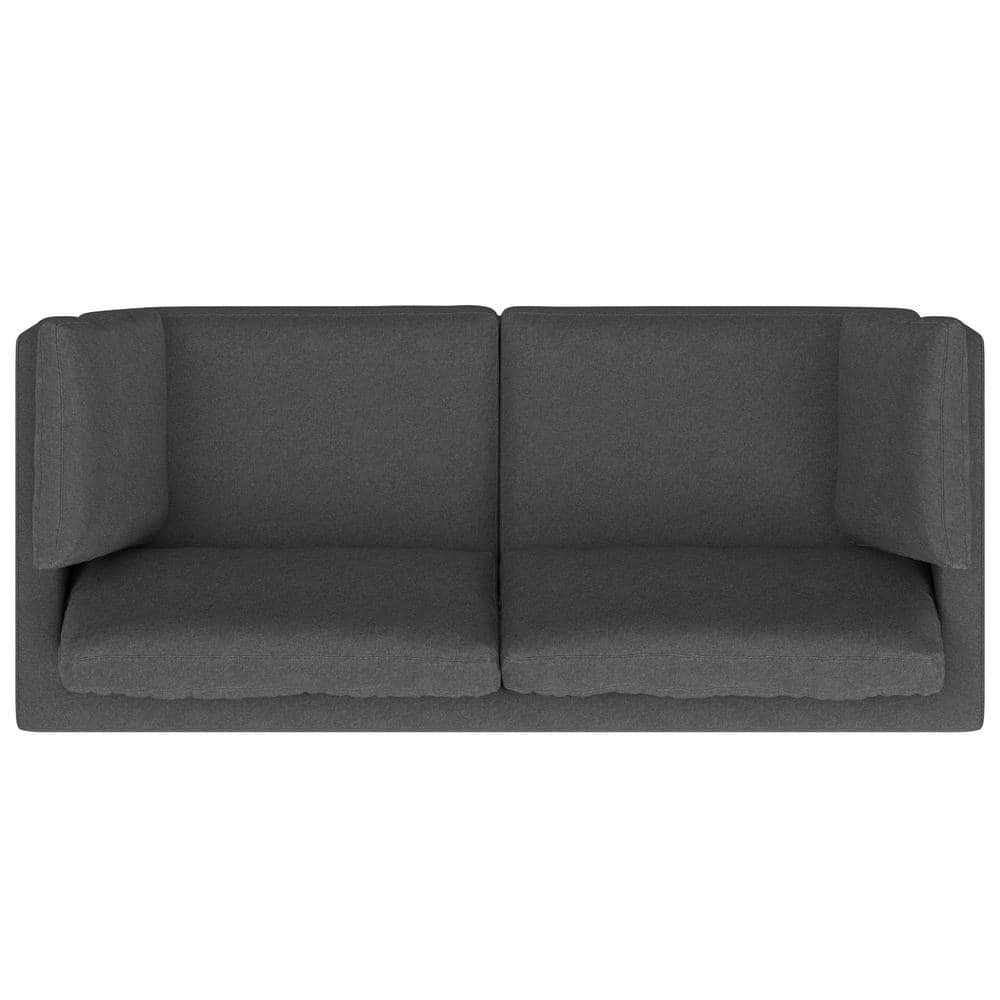 Ava 90-Inch Pebble Grey Performance Fabric Sofa with Metal Legs