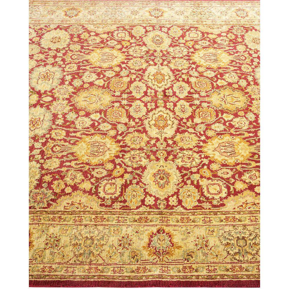 Hand-Knotted Purple Geometric Wool 5x8 Area Rug