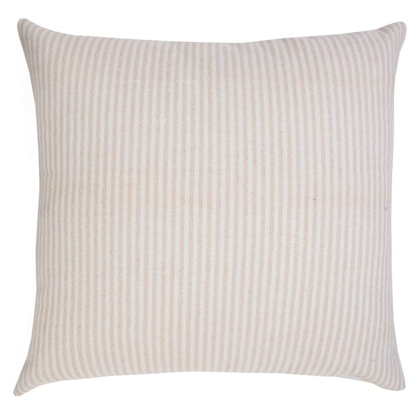LR Home Simple Beige/White 20 in. x 20 in. Stonewash Stripe Throw Pillow