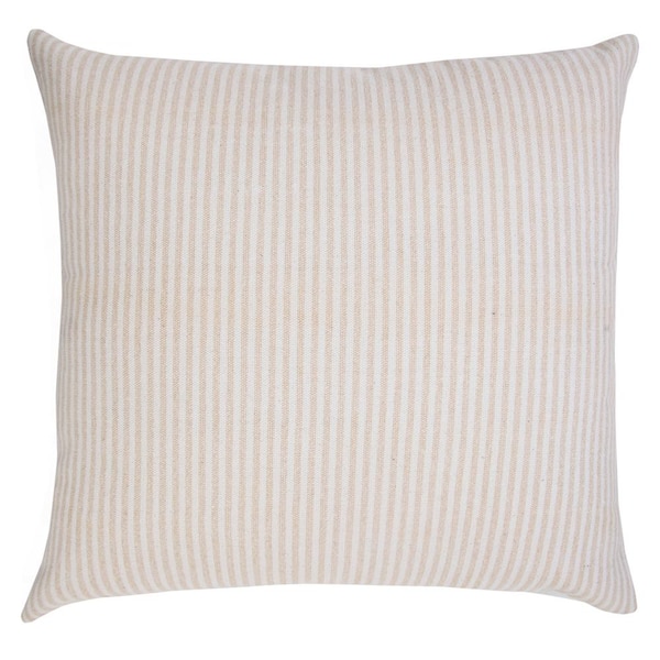 Unbranded Simple Beige/White 20 in. x 20 in. Stonewash Stripe Indoor Throw Pillow