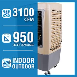 3,100 CFM 3-Speed Portable Evaporative Cooler (Swamp Cooler) for 950 sq. ft.