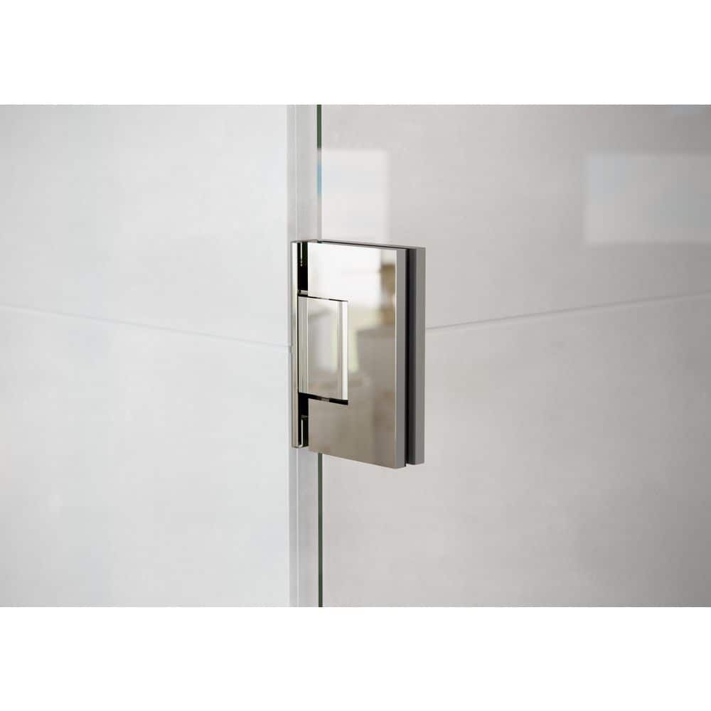 Illume 78" x 60" Frameless Clear Glass Shower Door with Polished Nickel Hardware