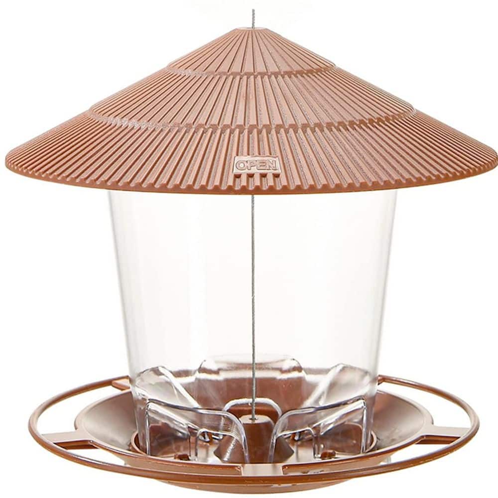 8.5 in. x 15.7 in. Brown Plastic Hanging Bird Feeder and Squirrel Proof for Outdoor Wild Bird Seed price history on PriceWatchPro