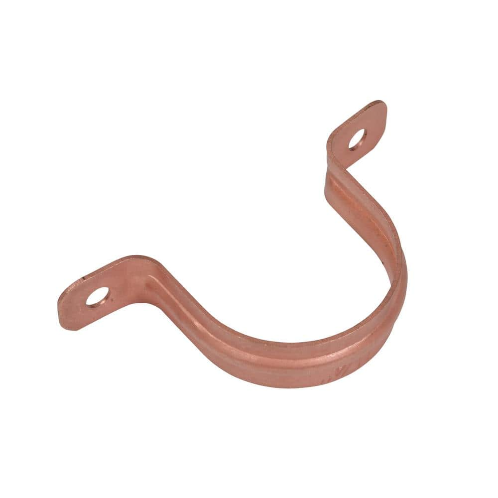 Oatey 1 1 4 In Copper 2 Hole Pipe Hanger Strap 33577 The Home Depot   Oatey Pipe Hangers 33577 64 1000 