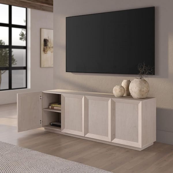 Meyer&Cross Morse 68 in. Alder White TV Stand Fits TV's up to 75