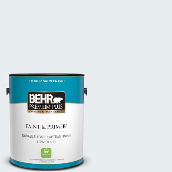 BEHR PREMIUM PLUS 1 gal. #560E-1 Little Dipper Satin Enamel Low Odor Interior Paint & Primer